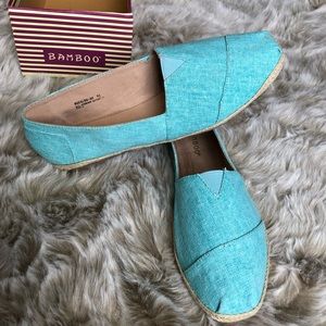 Bamboo Aqua flats shoe size 8 1/2, 38 1/2 NIB